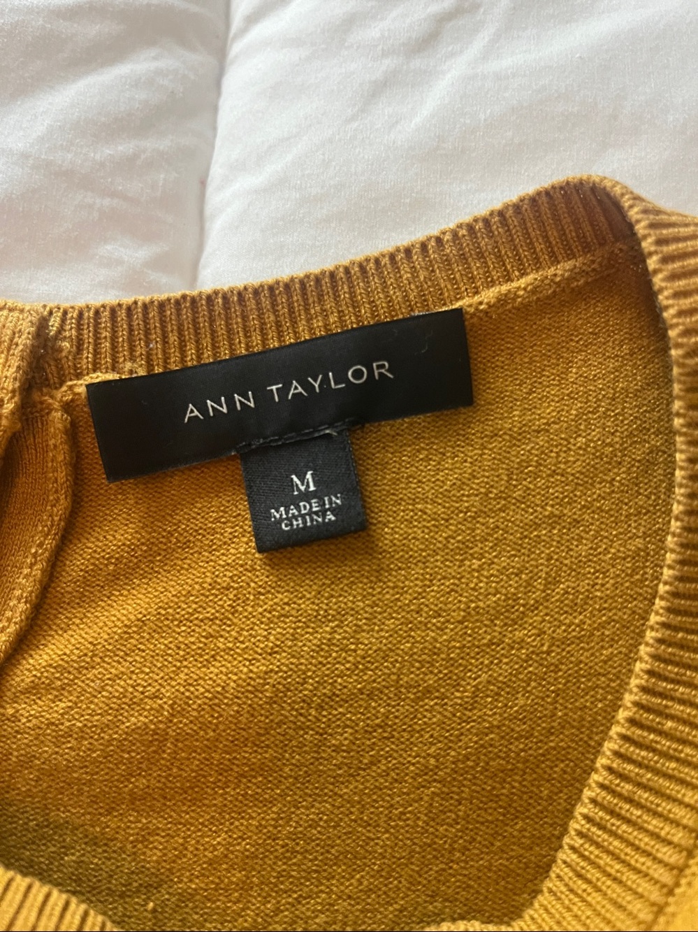 Ann Taylor Mustard Crewneck Sweater - Picture 2 of 3